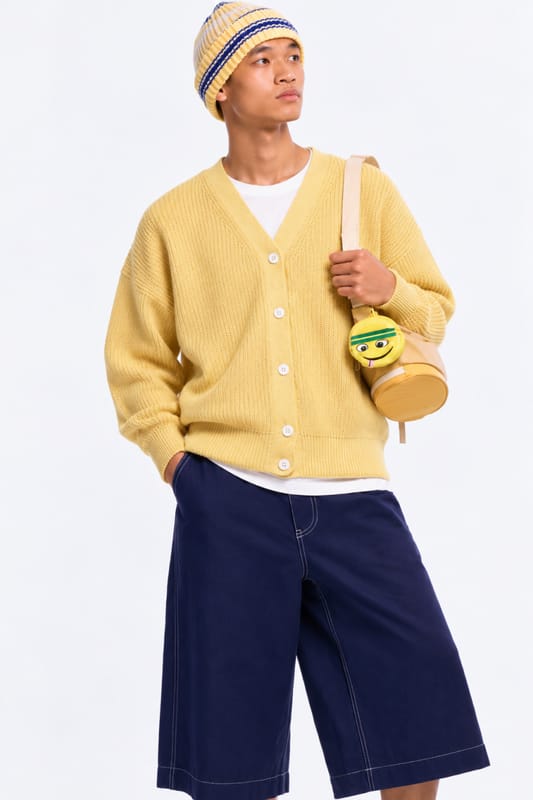 Cardigan Texture Butter Yellow OH84, foto 2