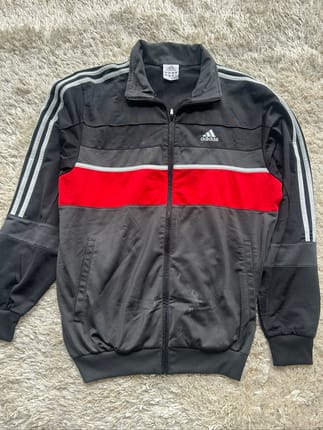 vintage 1990s/Y2K Adidas zip-up track jacket