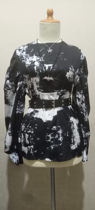 blouse goth alt tie dye black white