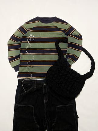 KAOS LENGAN PANJANG UNIQLO SALUR STRIPE IQBAL