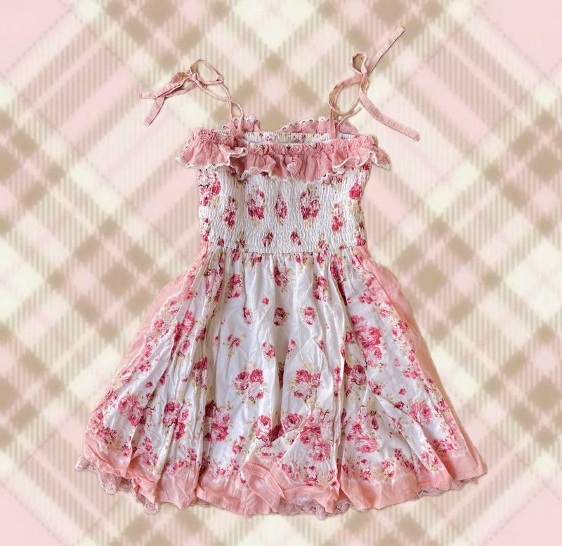 Liz Lisa Y2K Coquette Going out dress Wanita white pink