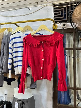 Cardigan merah premium✅