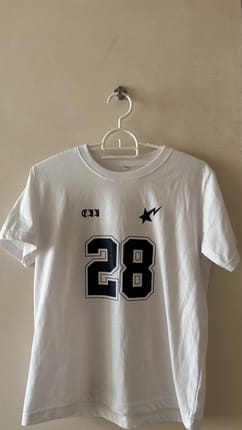 Retro White Graphic T-Shirt – Varsity Number 28