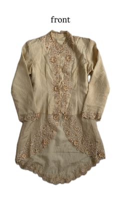 baju kebaya encim jadul brokat pesta kondangan coksu krem