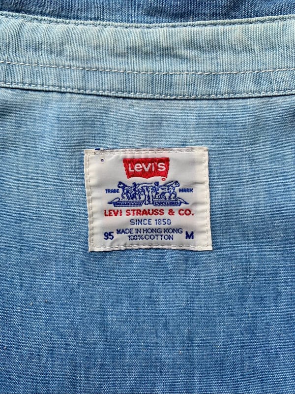 levi’s 1990s cigarette pocket side gusset chambray shirt., foto 2