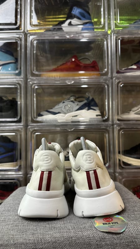 BALLY BISON WHITE LAMB LEATHER SNEAKERS , BALLY BISON WHITE, foto 4