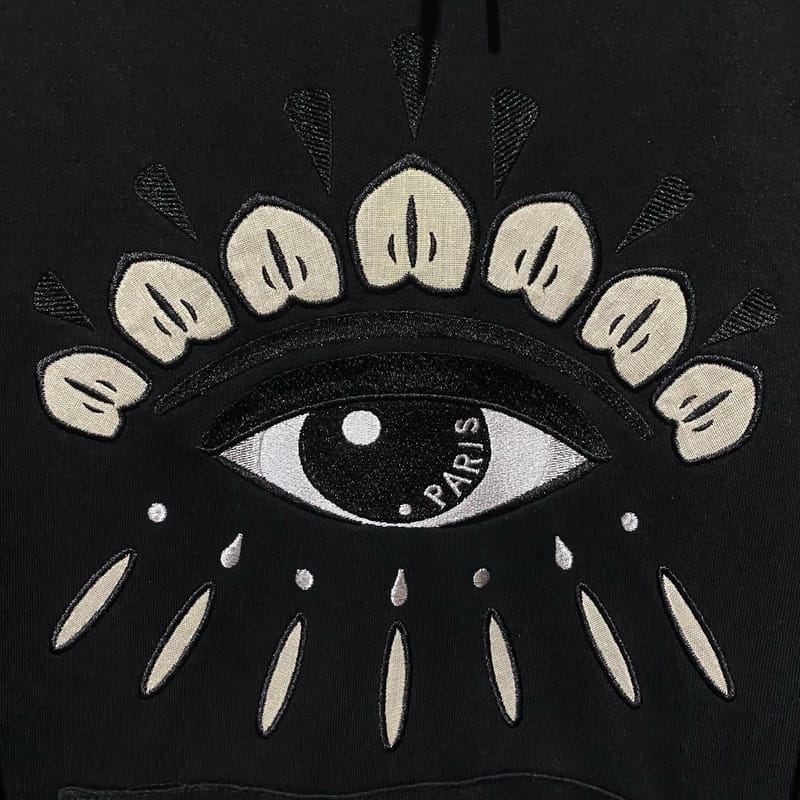 hoodie kenzo black eye embroidered, foto 3