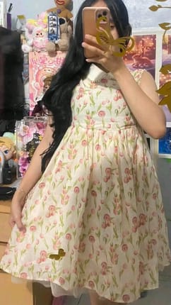 Dress sleeveless Cottagecore