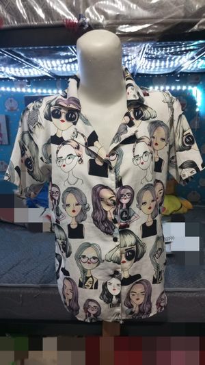 Vintage T-shirt Wanita multicolor white
