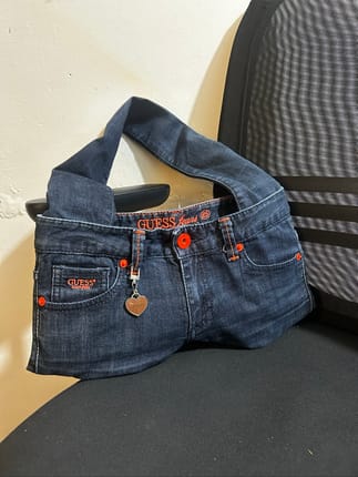 REWORKED BAG FROM ORIGINAL GUESS JEANS tas denim tote