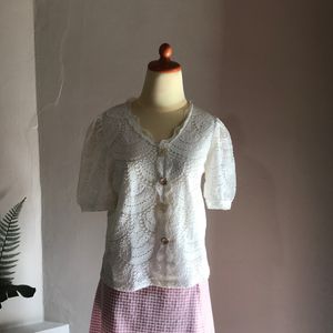 Coquette Blouse Wanita white cream