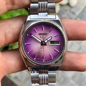 Seiko Vintage Casual Pria silver purple