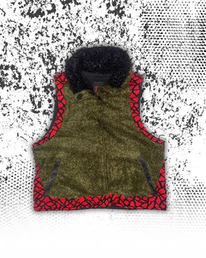 Y2K Grunge Vest Wanita green red