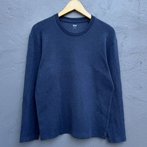 Uniqlo Casual Sweatshirt Pria navy blue