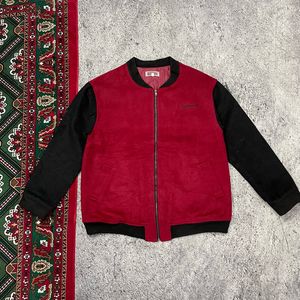 Casual Bomber jacket Pria red black