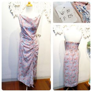 Midi dress Wanita pink