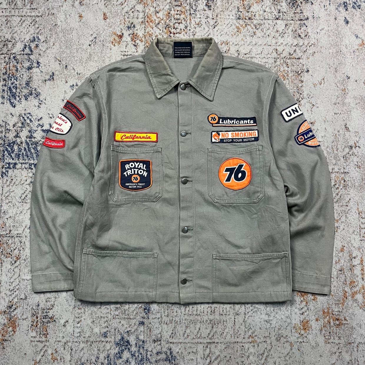 Japanese brand Vintage Denim jacket Pria gray