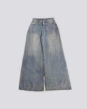 Vintage Streetwear Jeans Pria white blue