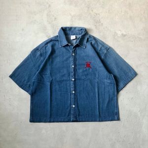 Streetwear Y2K Formal shirt Pria blue