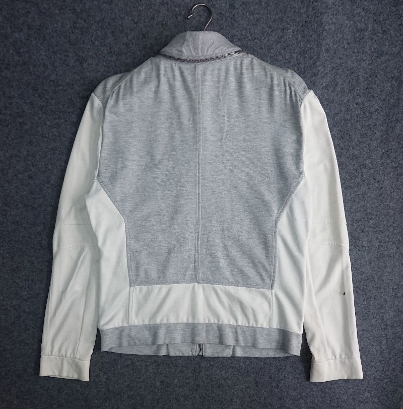 Mind Bridge Vintage Casual Bomber jacket Pria white gray, foto 4