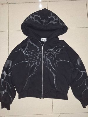 Y2K Grunge Hoody Pria black