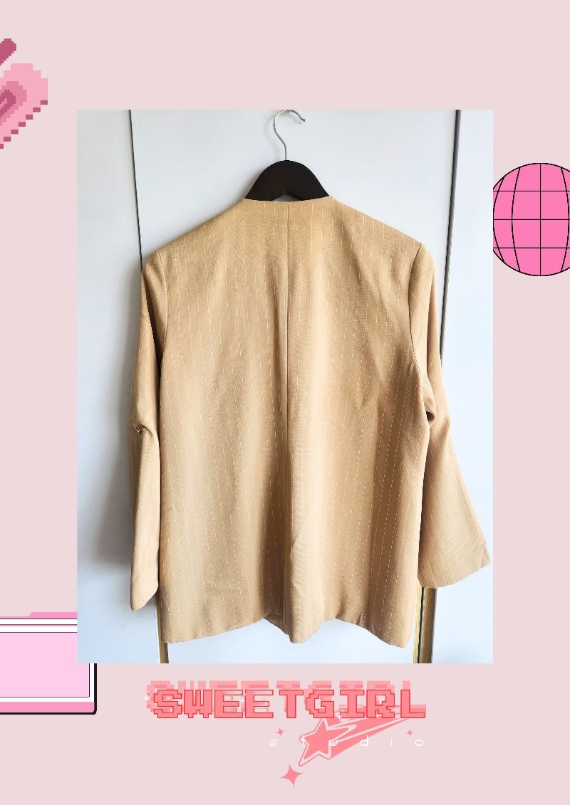 Pomelo Minimalist Blazer Wanita tan, foto 8