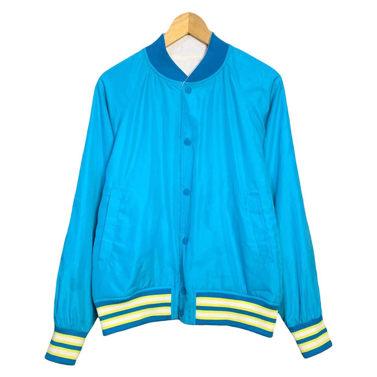 Uniqlo Casual Bomber jacket Pria white blue