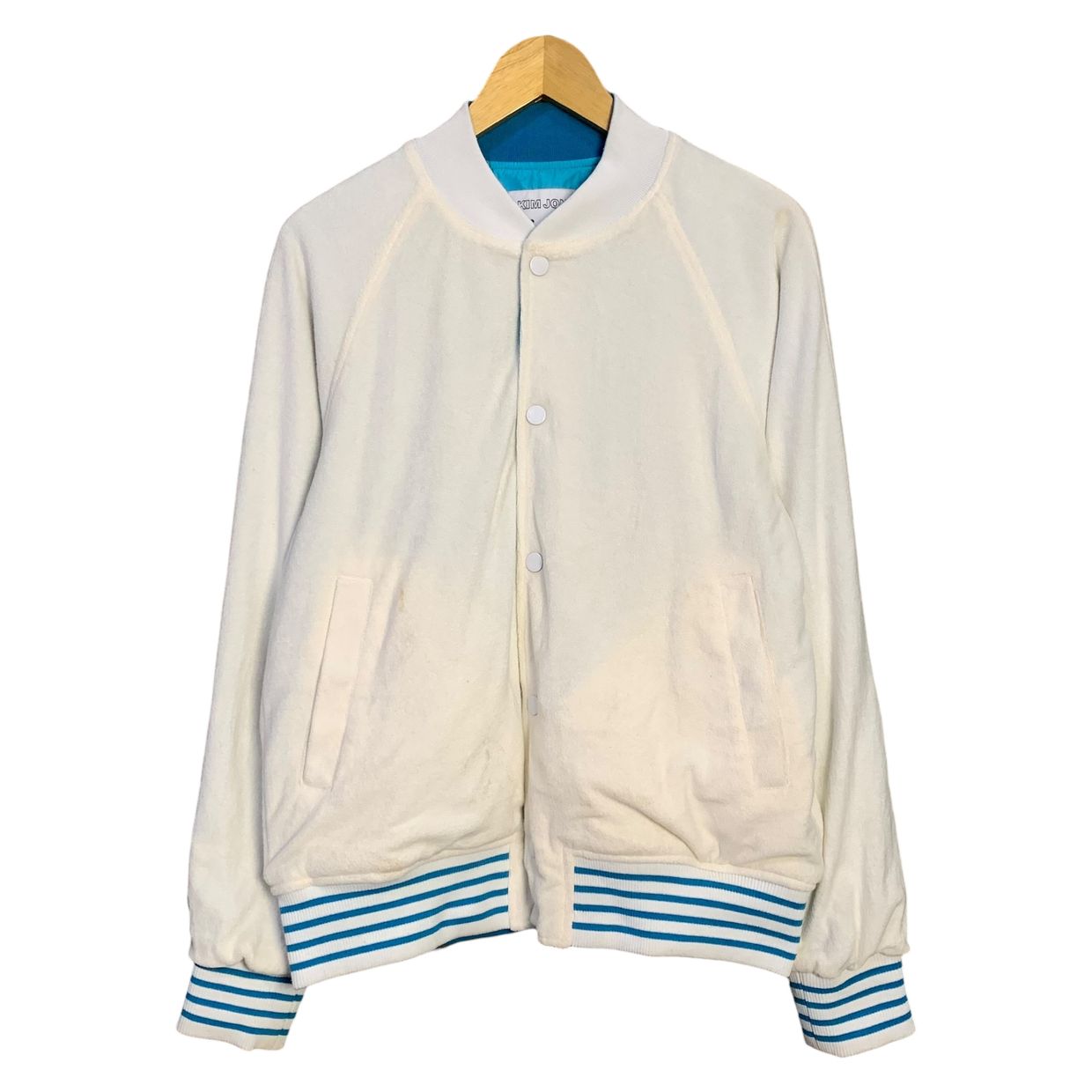 Uniqlo Casual Bomber jacket Pria white blue, foto 3