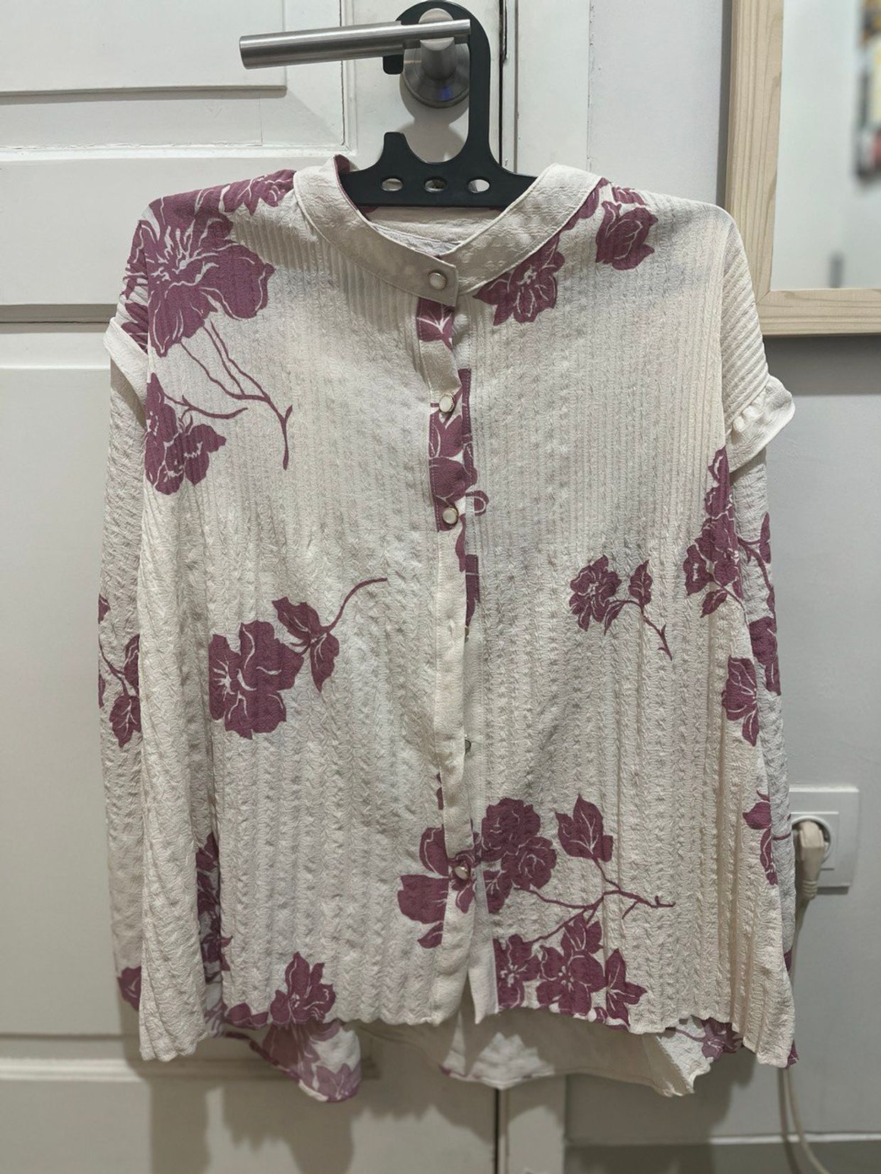 Casual dress Wanita purple white