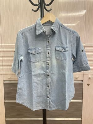 Y2K Casual Shirt Wanita blue