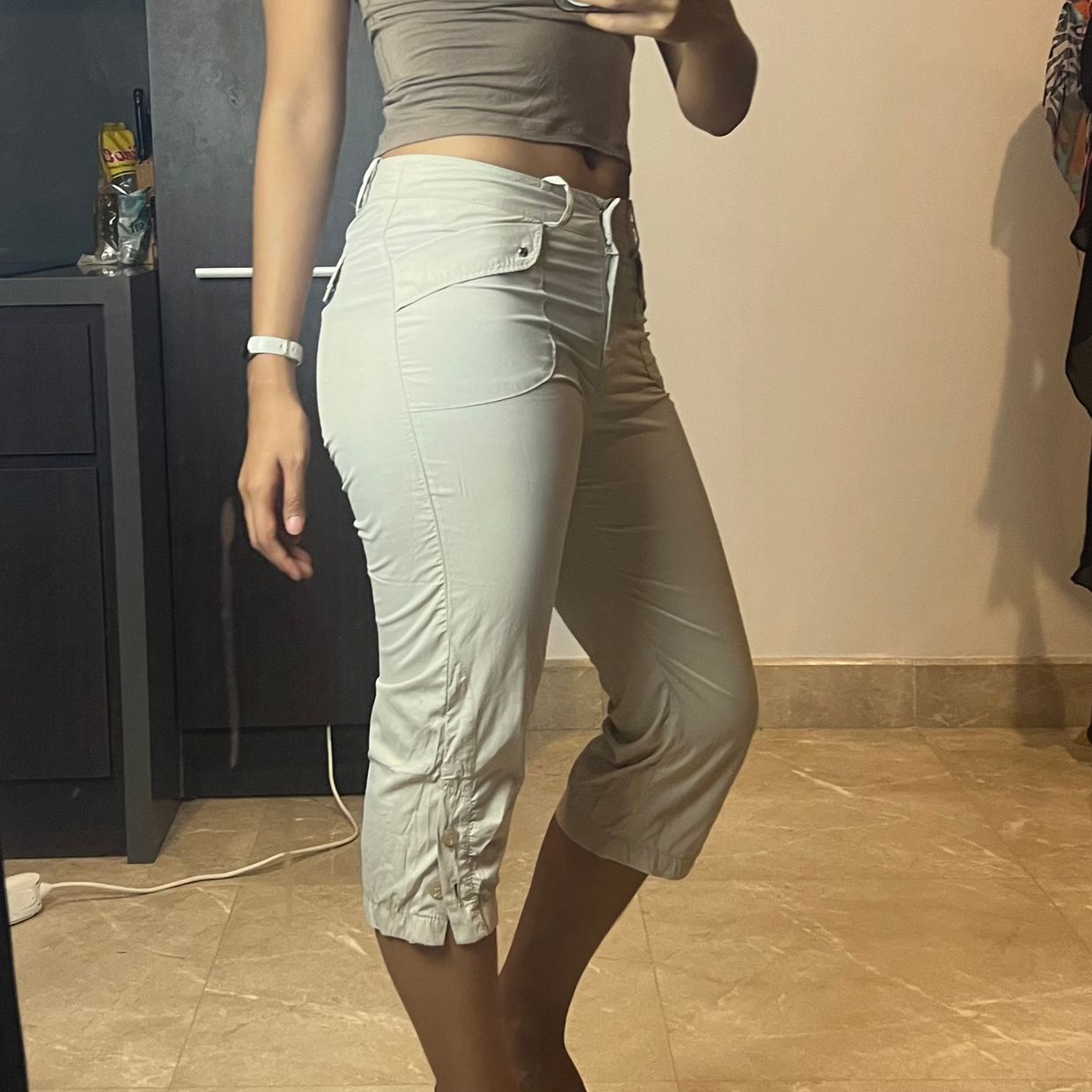 Y2K Short Wanita tan, foto 3