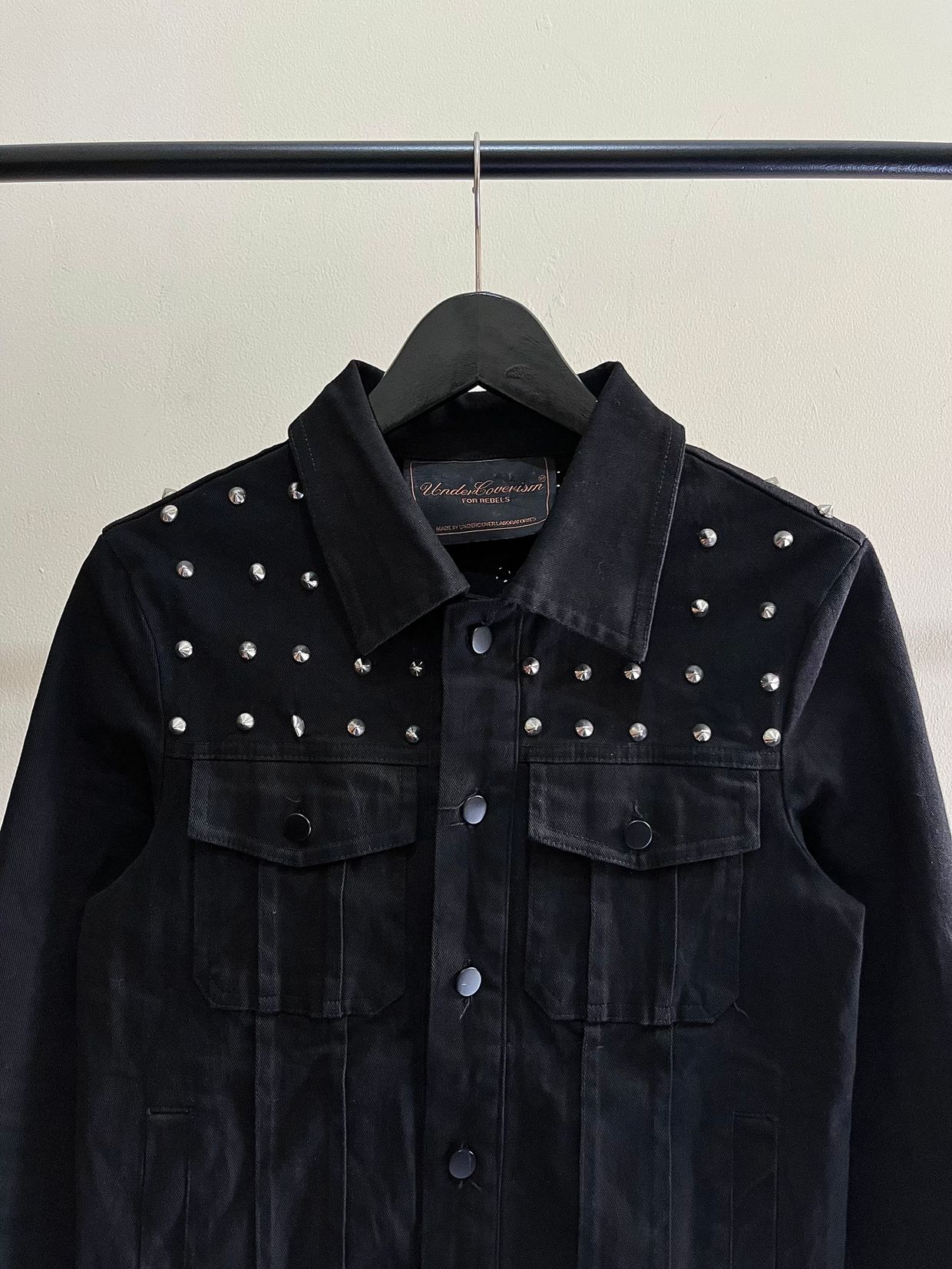 Undercover Grunge Avant Garde Denim jacket Pria black, foto 4
