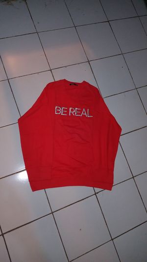 Bershka Streetwear Casual Sweatshirt Pria red