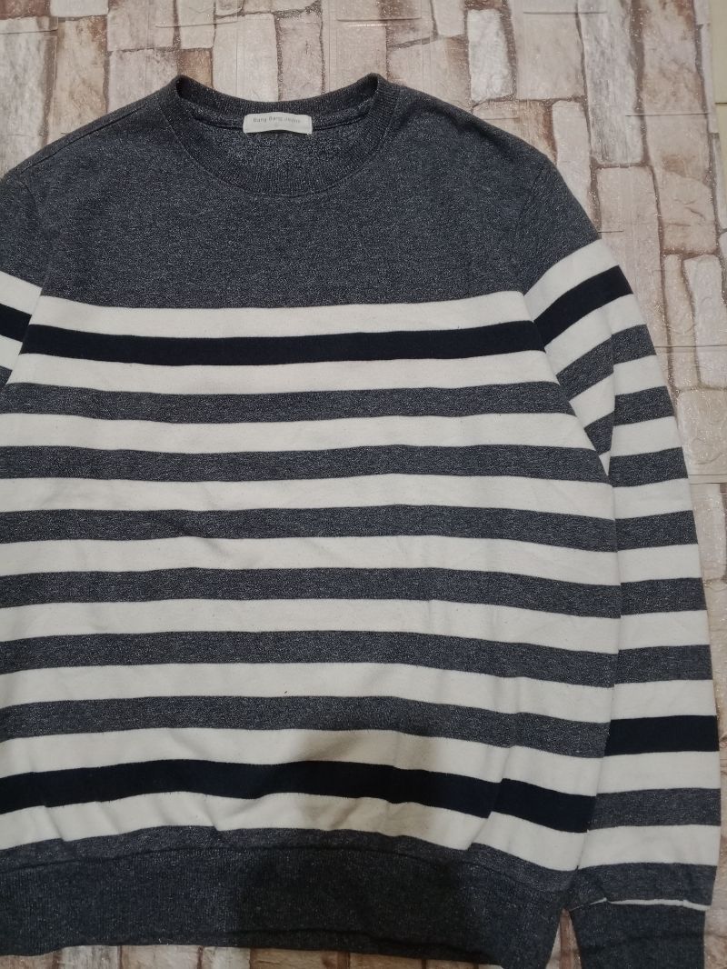 Vintage Casual Sweater Pria white gray, foto 2