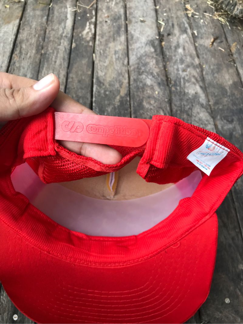 Vintage Grunge Hat Pria white red, foto 4