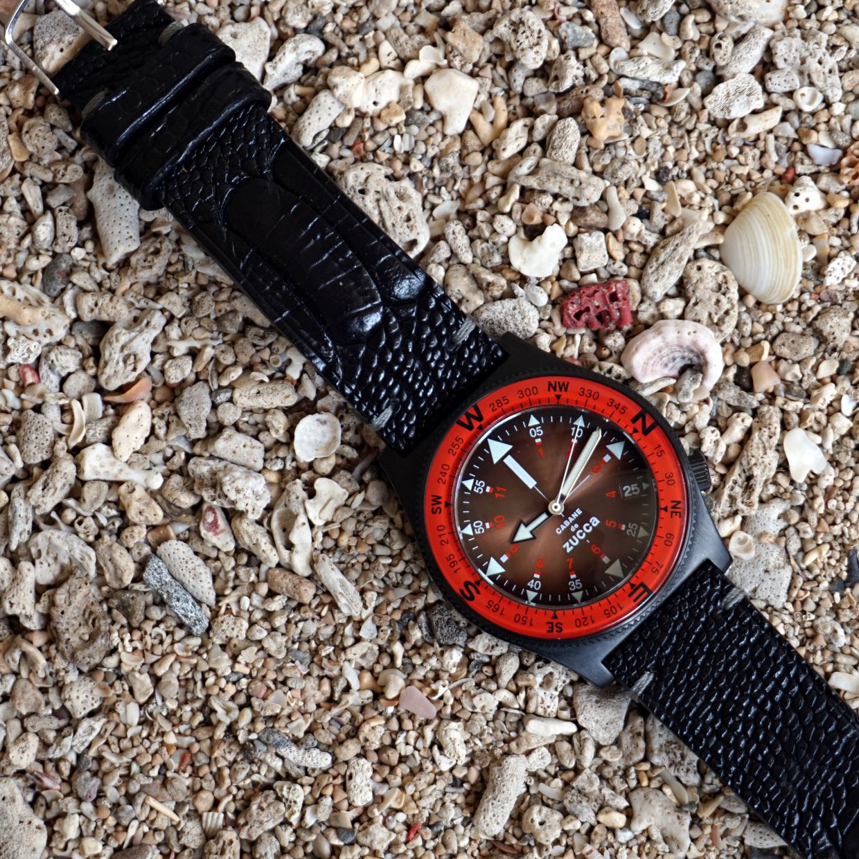 Issey Miyake Gorpcore Avant Garde Watch Pria brown, foto 6