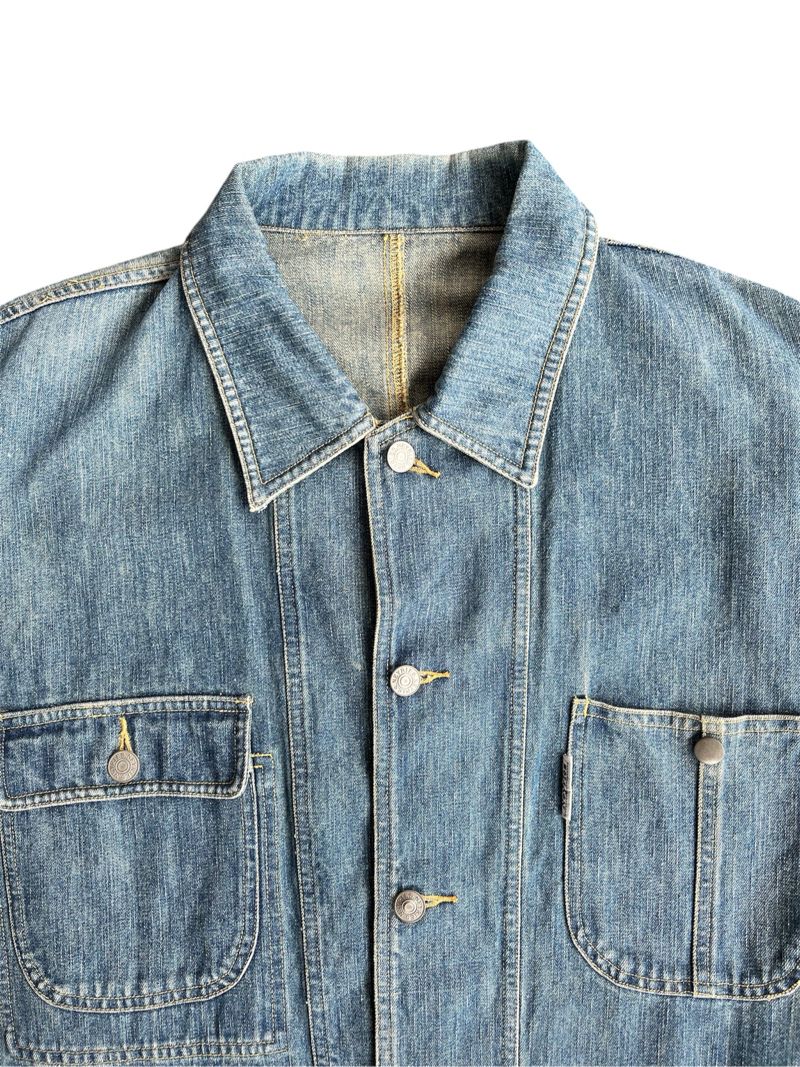 Japanese brand Vintage Casual Denim jacket Pria blue, foto 2