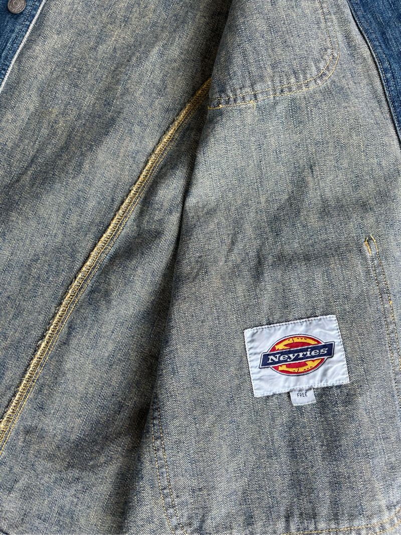 Japanese brand Vintage Casual Denim jacket Pria blue, foto 5