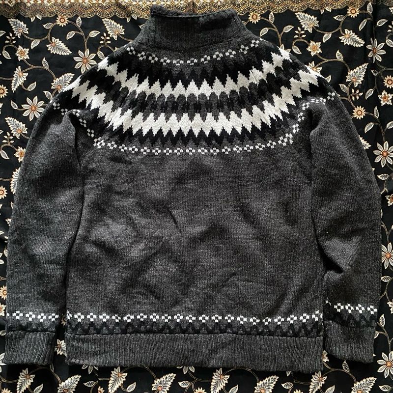 Vintage Y2K Sweater Pria gray, foto 5
