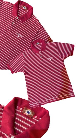 Converse Vintage Streetwear Polo shirt Pria white red
