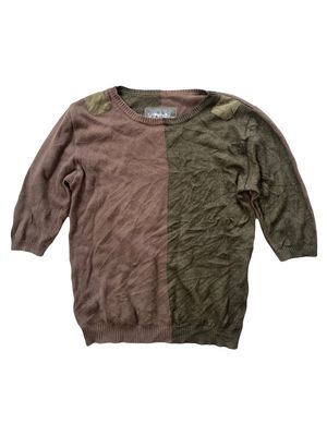 Undercover Goth Avant Garde Cardigan Wanita green brown