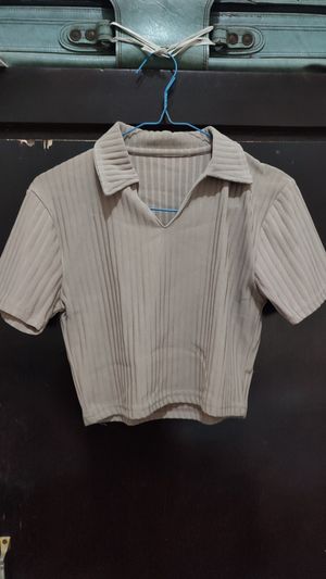 Casual Crop top Wanita khaki