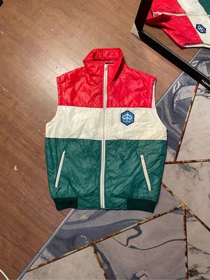 Biker Casual Vest Pria multicolor red