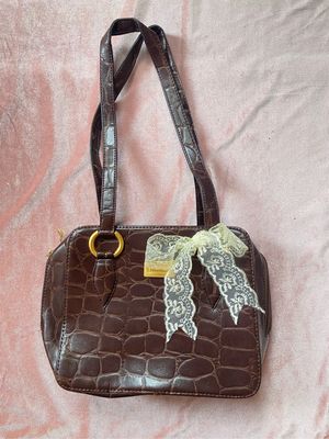 Vintage Cottagecore Shoulder bag Wanita brown