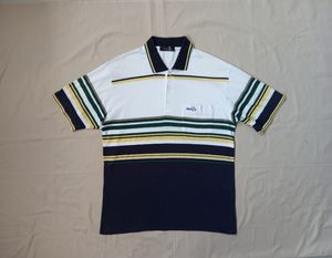 Made in USA Vintage Casual Polo shirt Pria white black