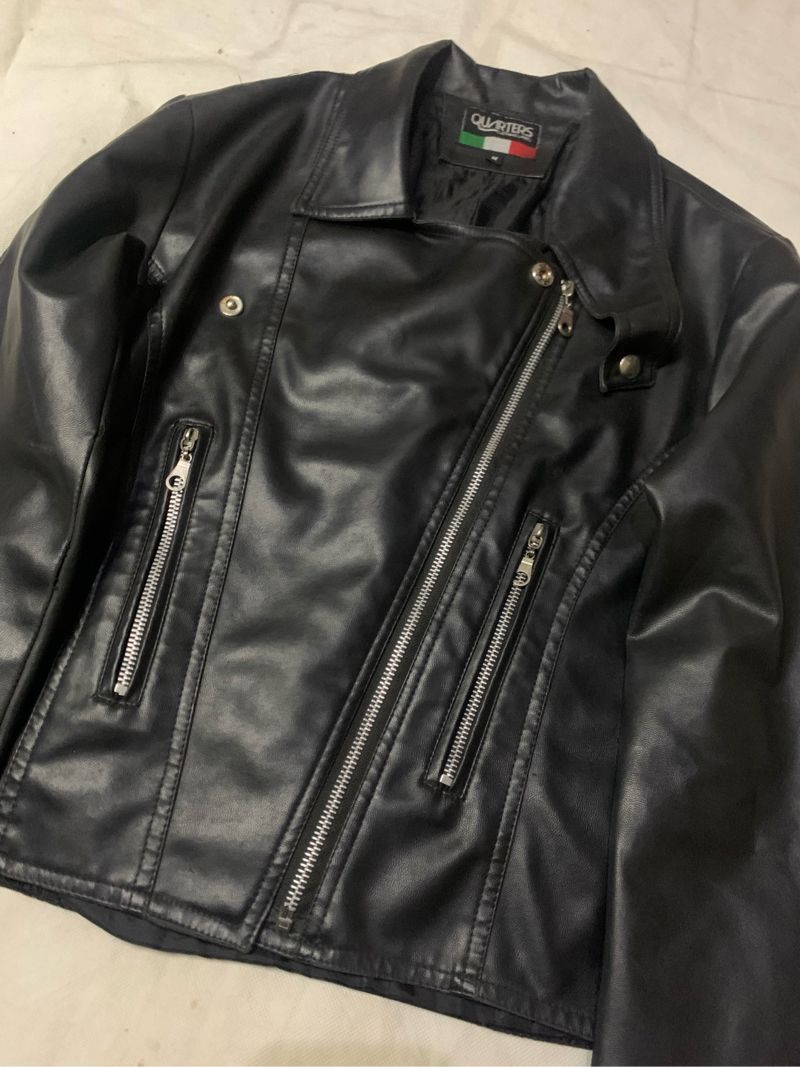 Vintage Grunge Leather jacket Pria black, foto 4