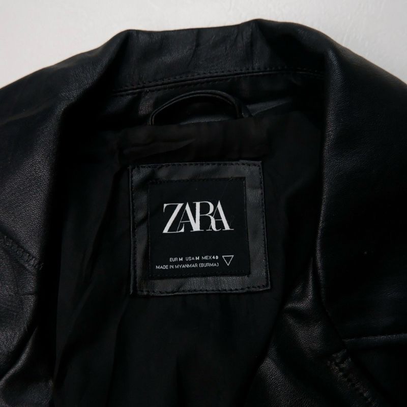 ZARA Biker Casual Leather jacket Pria black, foto 5