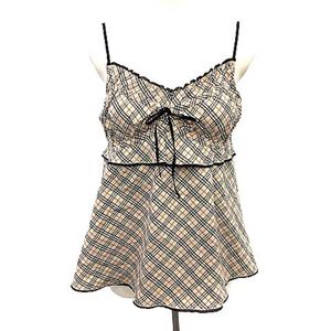 Burberry Vintage Luxury Cami top Wanita tan brown