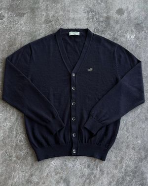 Crocodile Vintage Streetwear Cardigan Pria navy