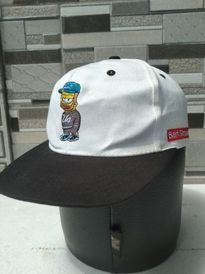 Vintage Streetwear Hat Pria white black